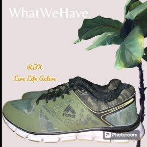RBX active tennis shoes sneakers, Mens: 10.5, camouflage green